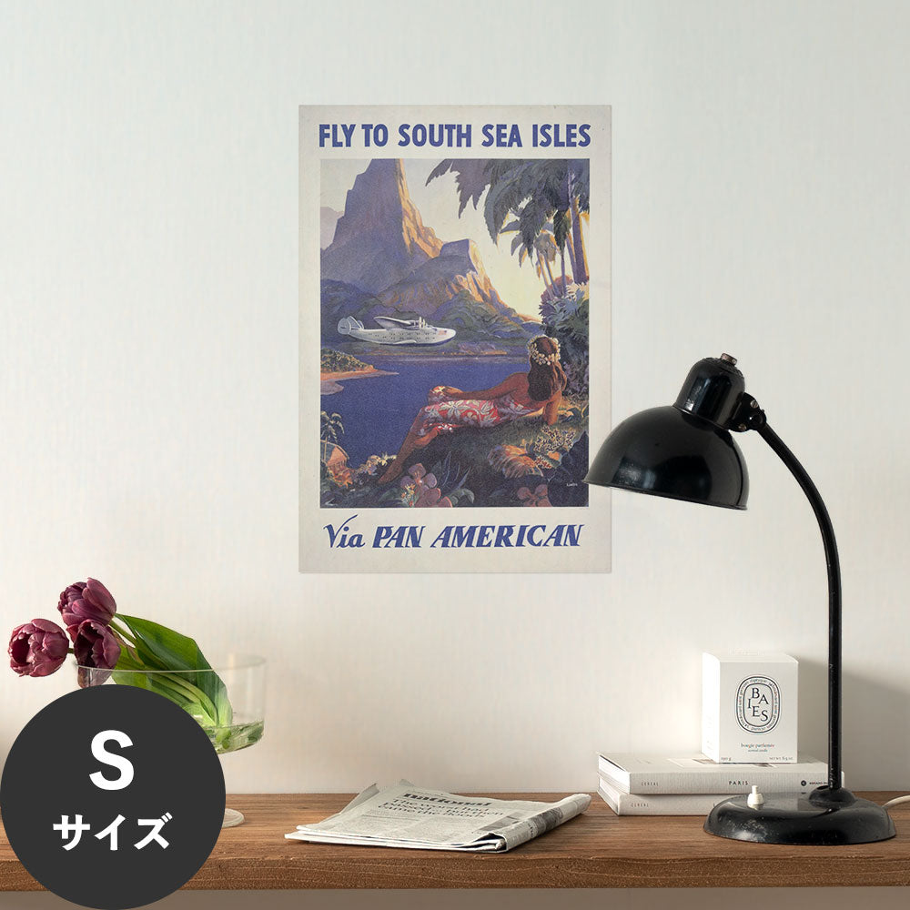 Hattan Art Poster ハッタンアートポスター Fly to South Sea isles via Pan American  / HP-00495  Sサイズ(30cm×45cm)