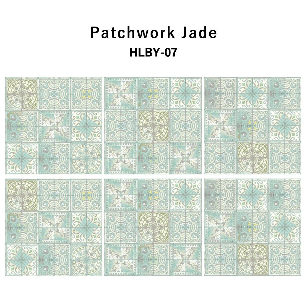 水だけで貼れる壁紙 Hattan Louise Body パターン ルイス・ボディ Patchwork Jade / HLBY-07