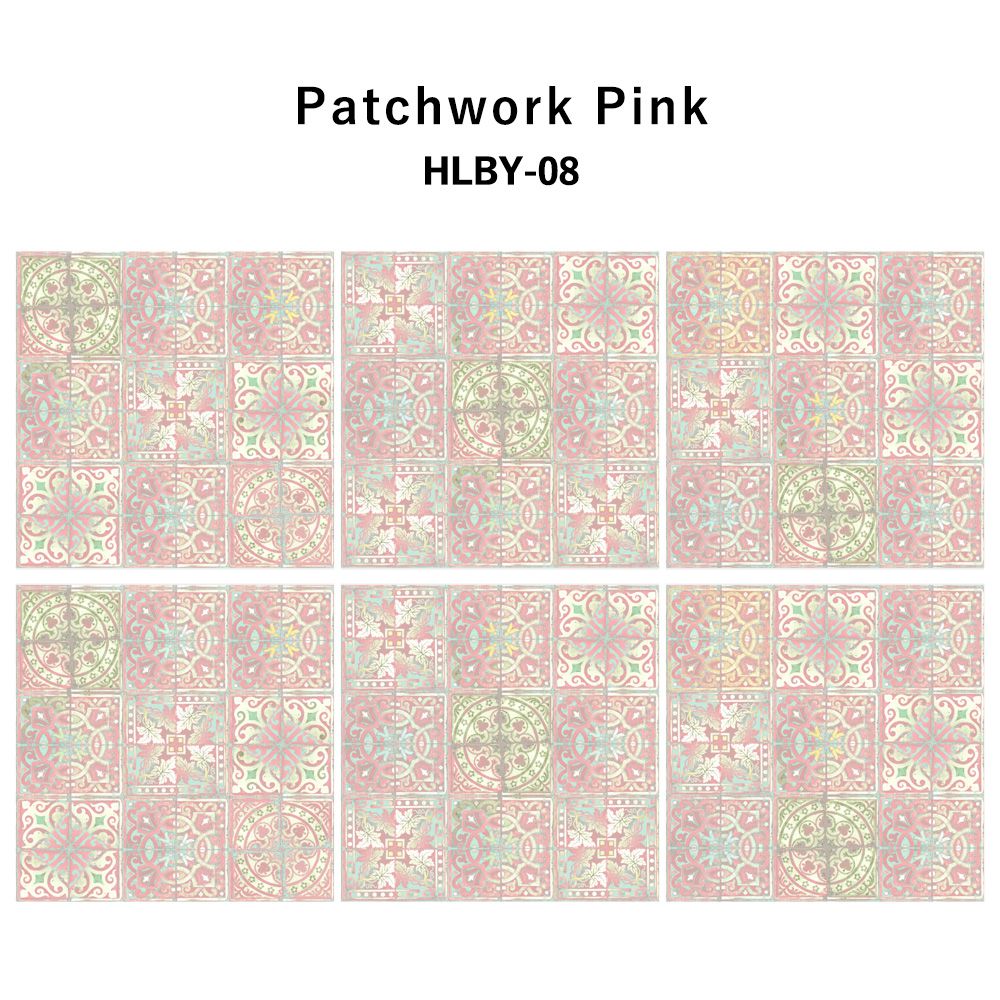 水だけで貼れる壁紙 Hattan Louise Body パターン ルイス・ボディ Patchwork Pink / HLBY-08