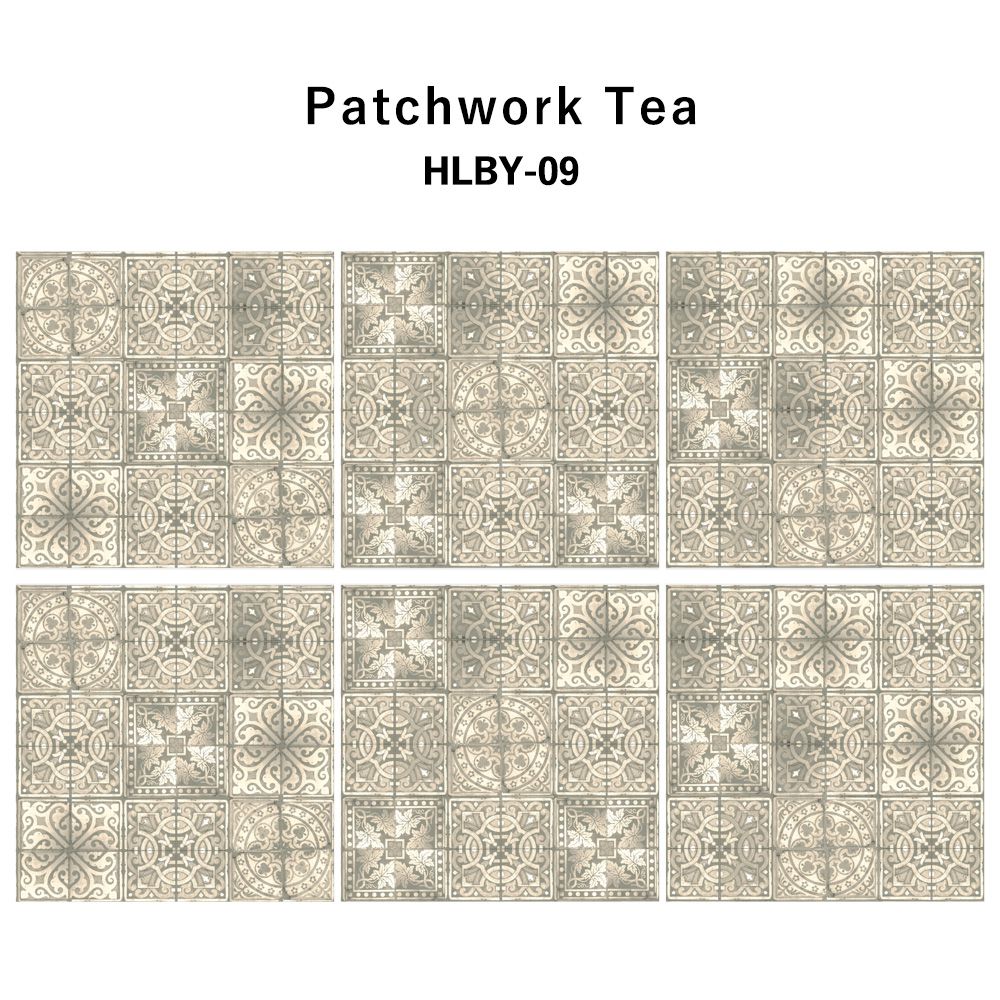 水だけで貼れる壁紙 Hattan Louise Body パターン ルイス・ボディ Patchwork Tea / HLBY-09