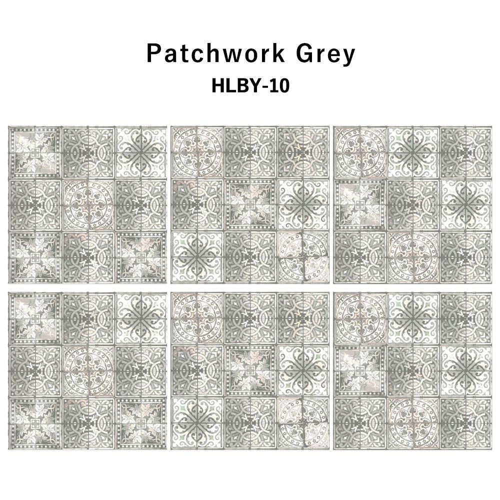 水だけで貼れる壁紙 Hattan Louise Body パターン ルイス・ボディ Patchwork Grey / HLBY-10