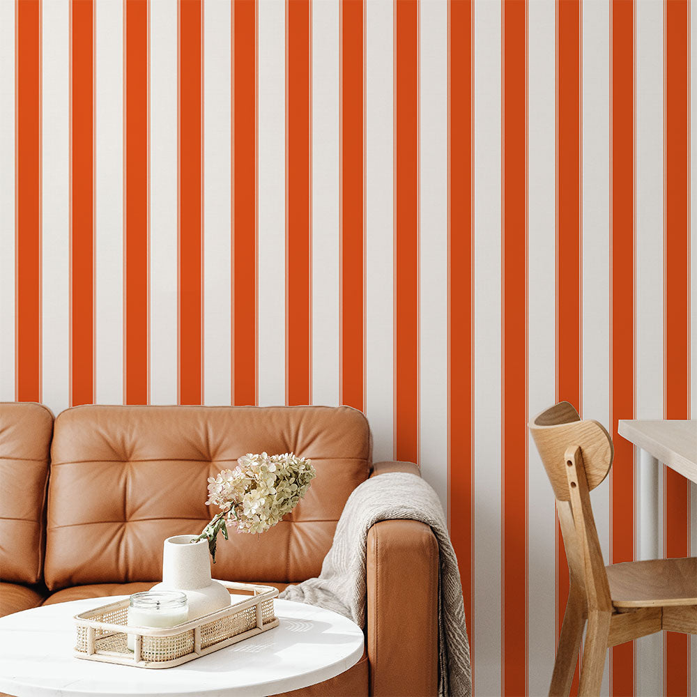 はがせる壁紙 のりなしタイプ アイビーストライプB (49cm×2.5mサイズ) NKH-ASB01 バーミリオン