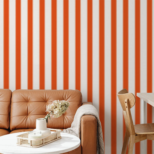 はがせる壁紙 のりなしタイプ アイビーストライプB (49cm×2.5mサイズ) NKH-ASB01 バーミリオン