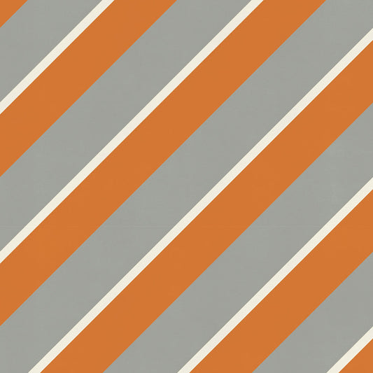 【サンプル】はがせる壁紙 のりなしタイプ アイビーストライプE NKH-ASE03 グレー×オレンジ