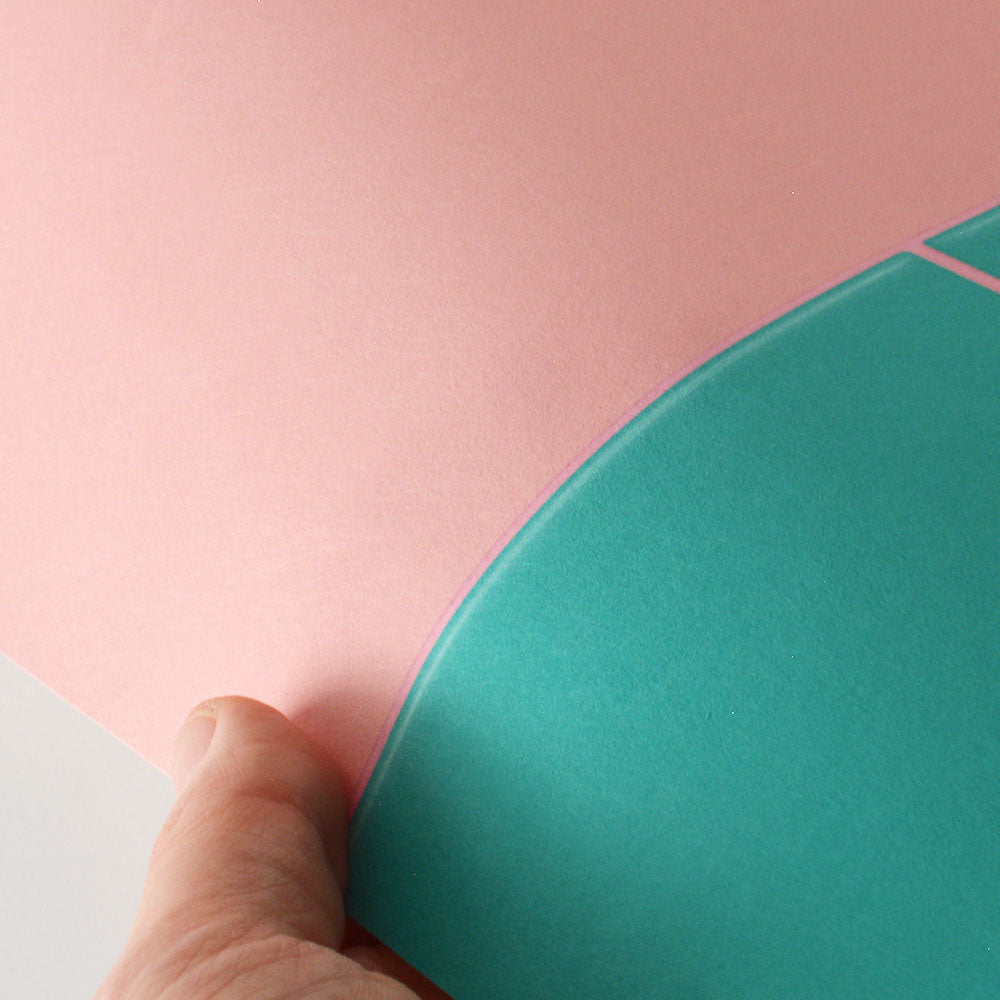 【サンプル】はがせる壁紙 シールタイプ カラフルPOPタイル TKH-CP01 ピンク×ターコイズタイル