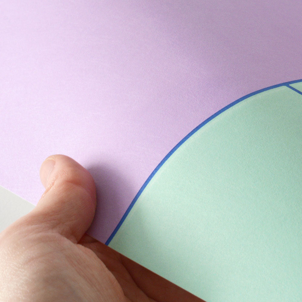 はがせる壁紙 シールタイプ カラフルPOPタイル (49cm×3mサイズ) TKH-CP03 パープル×ミントタイル