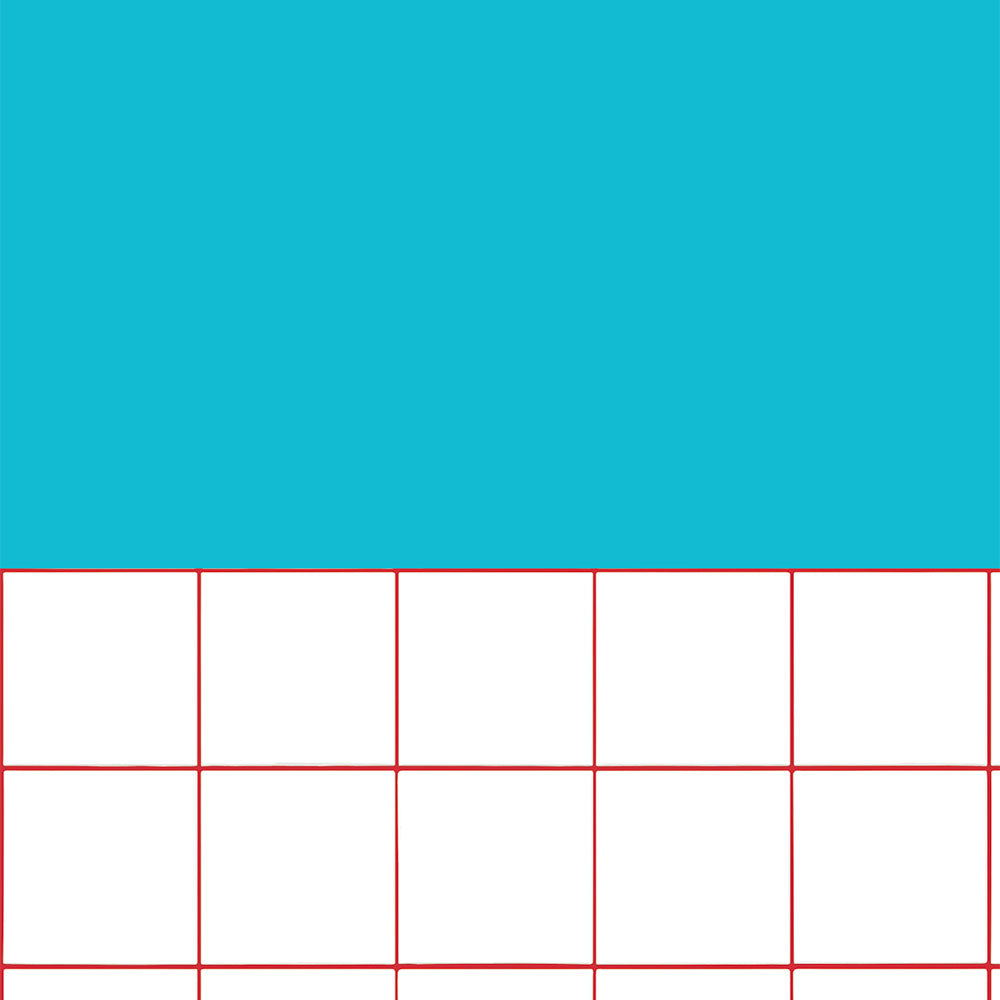 はがせる壁紙 のりなしタイプ カラフルPOPタイル (49cm×3mサイズ) NKH-CP04 ブルー×レッド目地