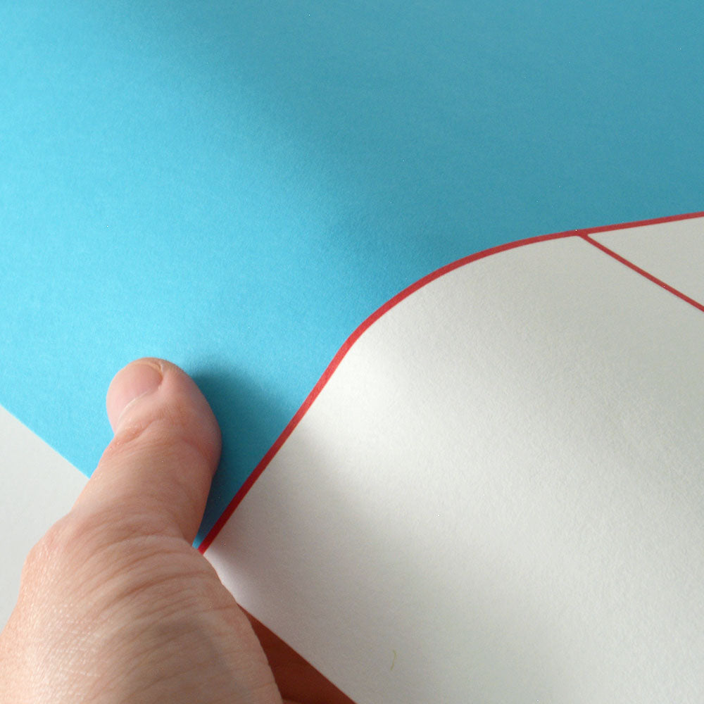 はがせる壁紙 シールタイプ カラフルPOPタイル (49cm×2.5mサイズ) TKH-CP04 ブルー×レッド目地