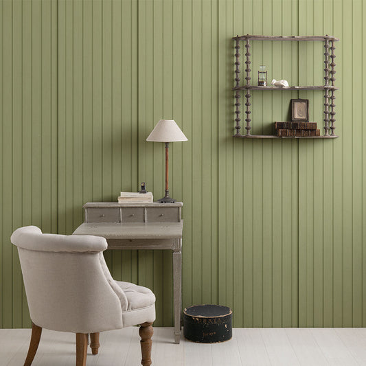 貼りやすいフリース壁紙（のりなし） クラシックトーンパネル (49cm×2.5mサイズ) NKH-CT01 マジョリカグリーン