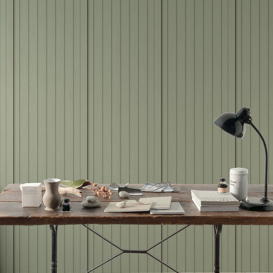 貼りやすいフリース壁紙（のりなし） クラシックトーンパネル (49cm×3mサイズ) NKH-CT07 フロスティセージ