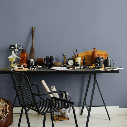 貼りやすいフリース壁紙（のりなし） クラシックトーン (49cm×3mサイズ) NKH-CT10 ダスティブルー