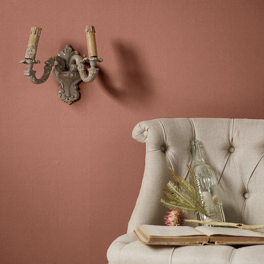 貼りやすいフリース壁紙（のりなし） クラシックトーン (49cm×2.5mサイズ) NKH-CT18 インディアンレッド