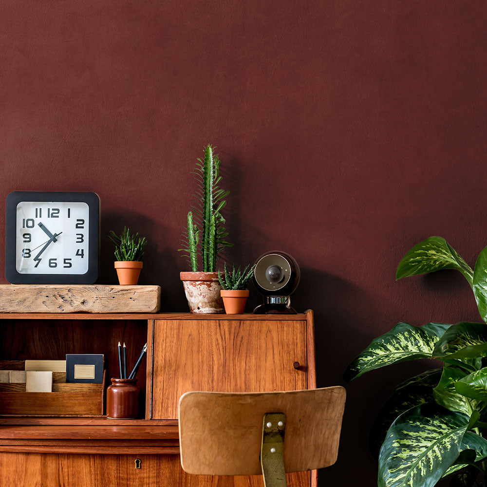貼りやすいフリース壁紙（のりなし） ディープトーン (49cm×3mサイズ) NKH-DT04 バーガンディ
