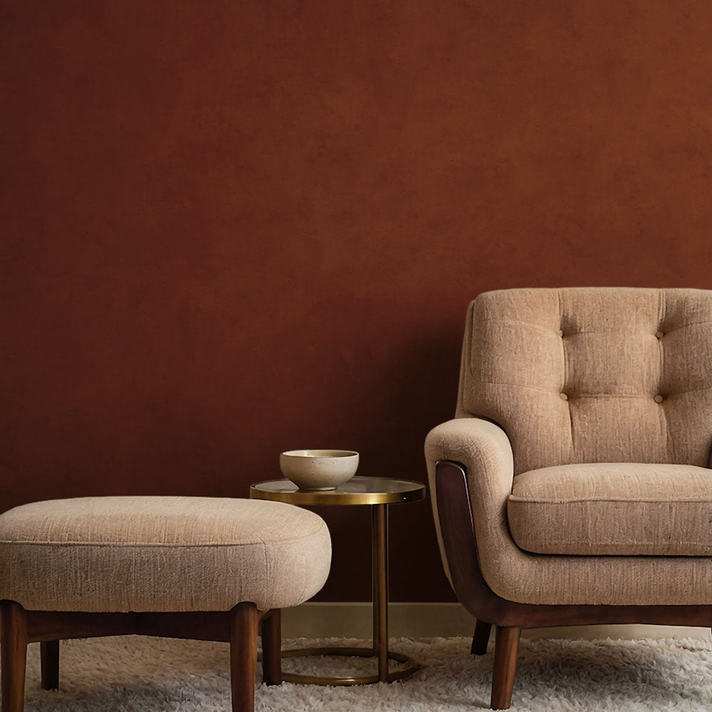 貼りやすいフリース壁紙（のりなし） ディープトーン (49cm×2.5mサイズ) NKH-DT05 チェスナットブラウン