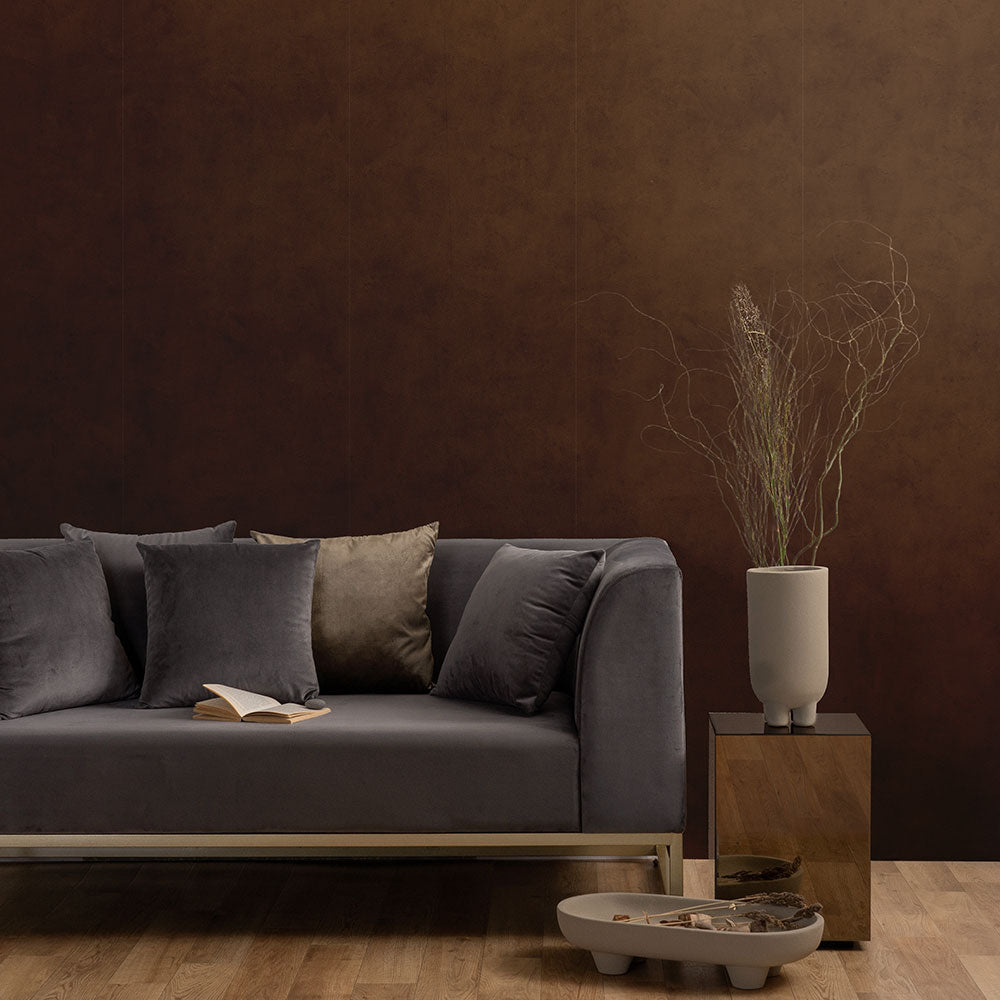 貼りやすいフリース壁紙（のりなし） ディープトーン (49cm×2.5mサイズ) NKH-DT06 ウォルナットブラウン