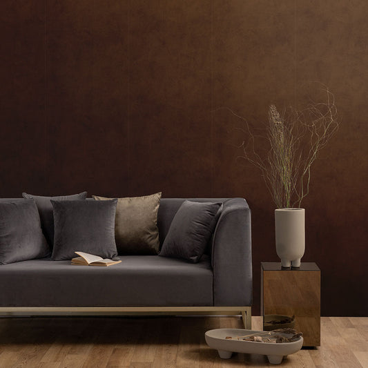 貼りやすいフリース壁紙（のりなし） ディープトーン (49cm×2.5mサイズ) NKH-DT06 ウォルナットブラウン