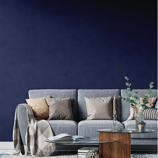 貼りやすいフリース壁紙（のりなし） ディープトーン (49cm×2.5mサイズ) NKH-DT07 インクブルー