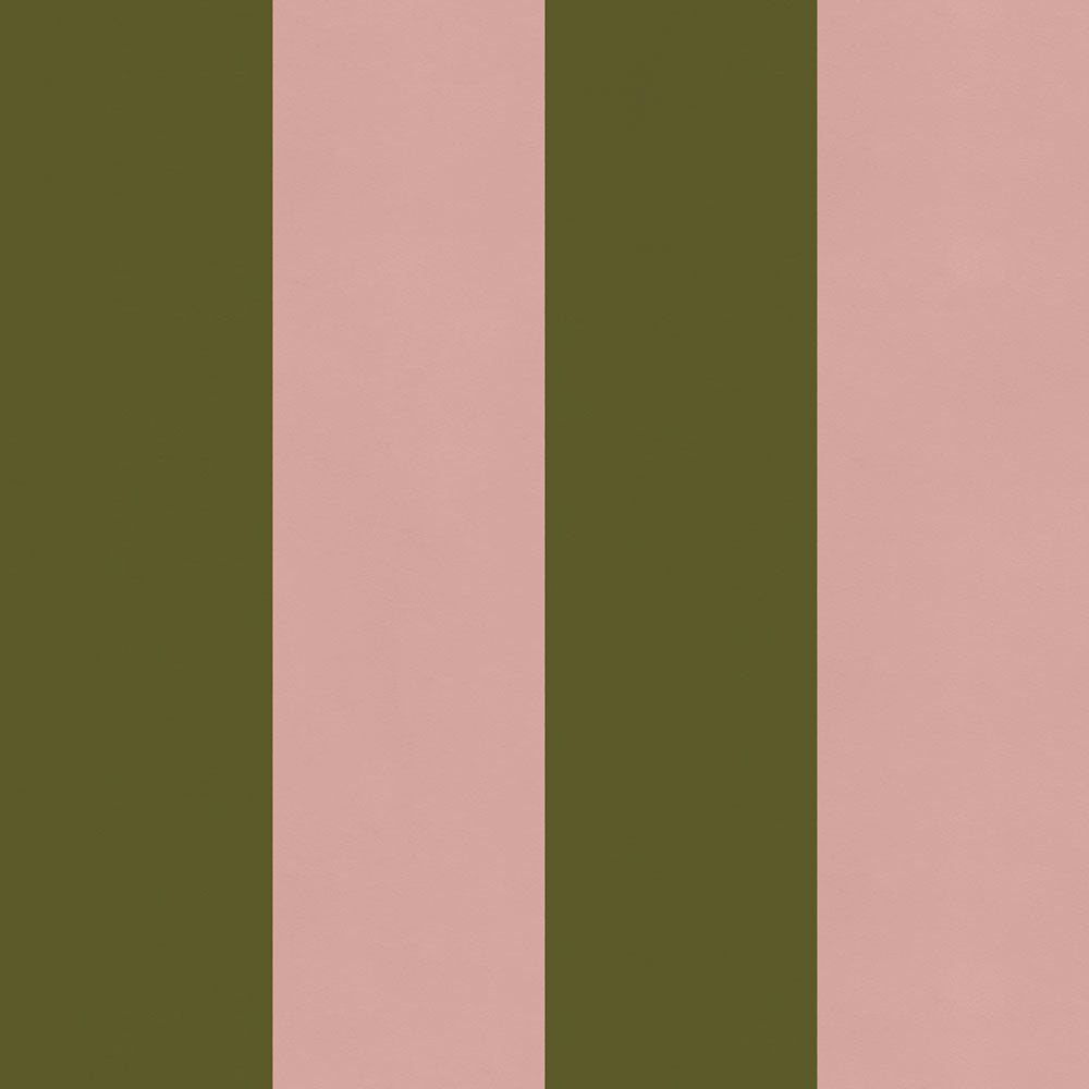 ロンドンストライプW2 モスグリーン×ピンク TKH-LS208