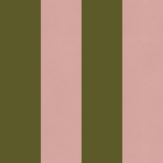 【サンプル】はがせる壁紙 のりなしタイプ ロンドンストライプW2 NKH-LS208 モスグリーン×ピンク