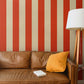 はがせる壁紙 のりなしタイプ ロンドンストライプW2 (49cm×3mサイズ) NKH-LS209 レッド×ベージュ