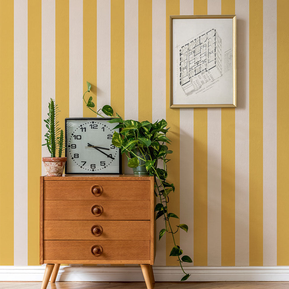 はがせる壁紙 のりなしタイプ ロンドンストライプW3 (49cm×2.5mサイズ) NKH-LS303 ミモザ