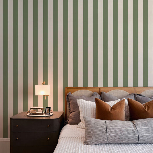 はがせる壁紙 のりなしタイプ ロンドンストライプW4 (49cm×2.5mサイズ) NKH-LS402 アーティチョーク