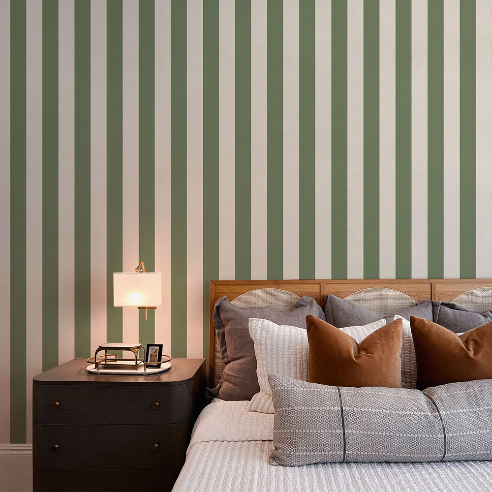 はがせる壁紙 のりなしタイプ ロンドンストライプW4 (49cm×3mサイズ) NKH-LS402 アーティチョーク
