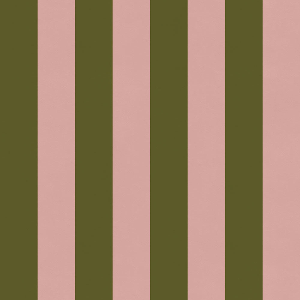 ロンドンストライプW4 モスグリーン×ピンク TKH-LS408