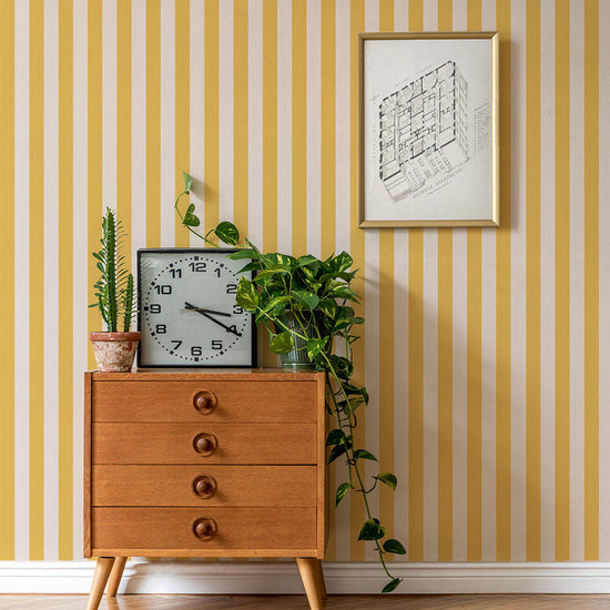 はがせる壁紙 のりなしタイプ ロンドンストライプW6 (49cm×2.5mサイズ) NKH-LS603 ミモザ