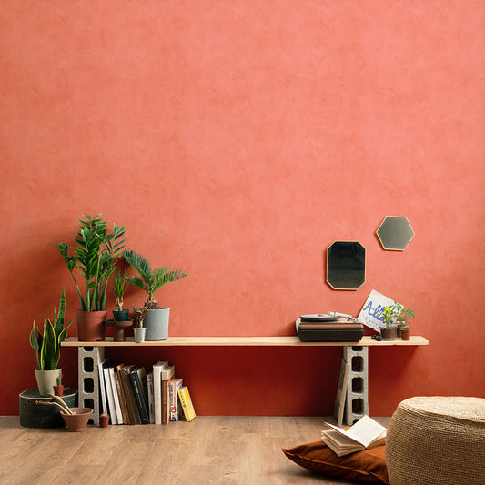 貼りやすいフリース壁紙（のりなし） メキシカントーン (49cm×2.5mサイズ) NKH-MT02 コーラルピンク