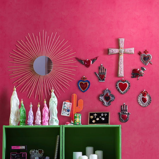 貼りやすいフリース壁紙（のりなし） メキシカントーン (49cm×2.5mサイズ) NKH-MT03 メキシカンピンク