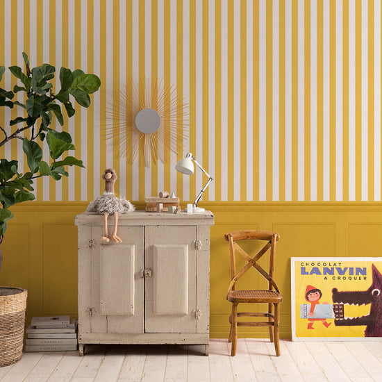 はがせる壁紙 のりなしタイプ ストライプ切り替えパネル (49cm×3mサイズ) NKH-SPK03 ミモザ