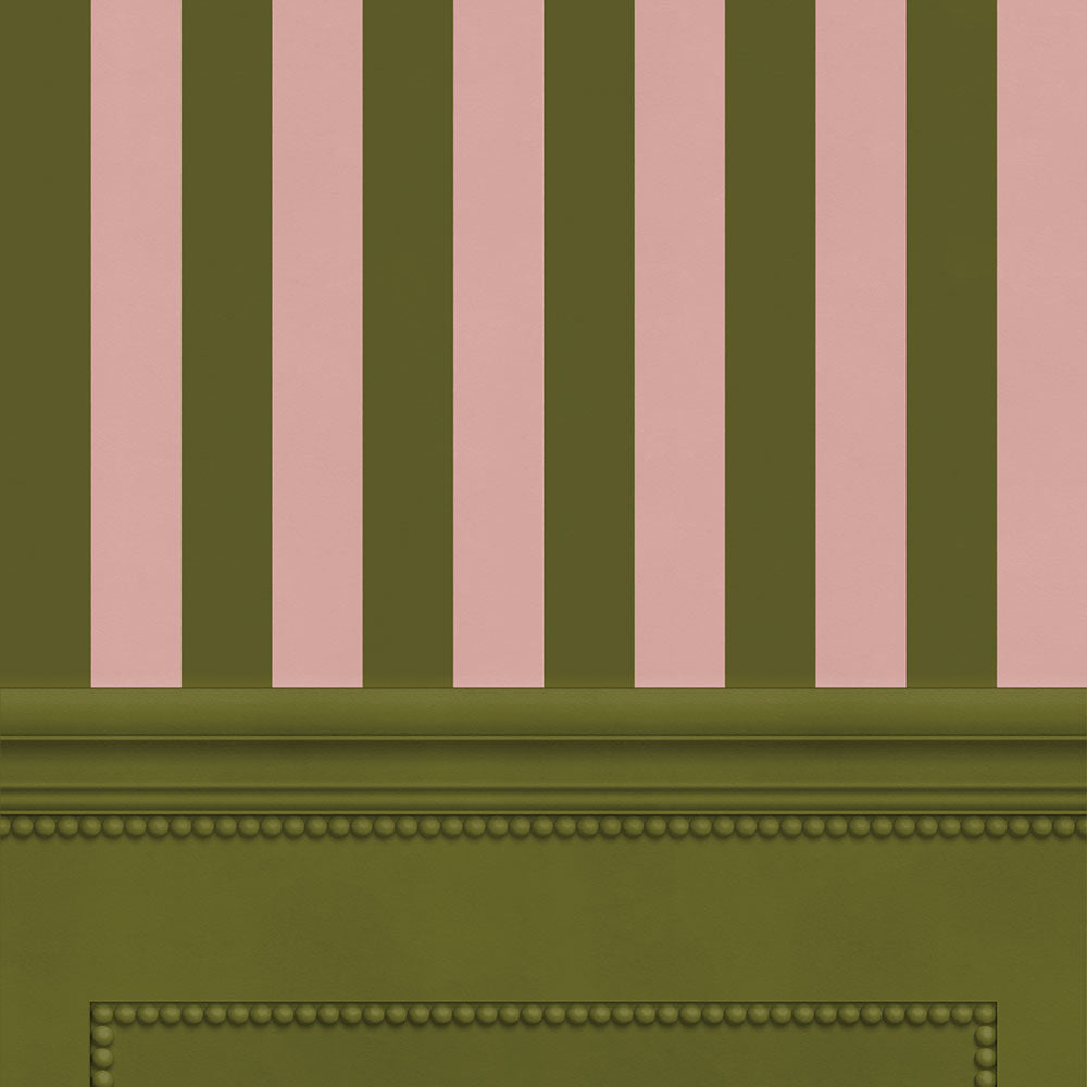 ストライプ切り替えパネル モスグリーン×ピンク NKH-SPK04