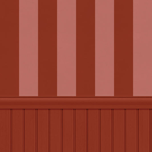 【サンプル】はがせる壁紙 のりなしタイプ ストライプ切り替えパネル NKH-SPK05 レッド×チェリー