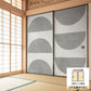 ふすまリメイクシート ふすま紙のりなしタイプ WABISABI 弦月（左右セット）