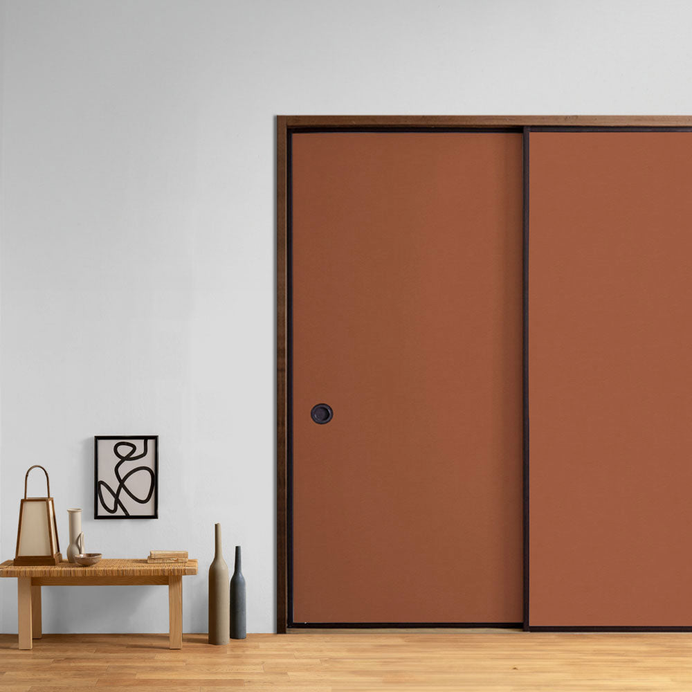 ふすまリメイクシート ふすま紙のりなしタイプ 檀紙 煉瓦 (約185cm×94cm)