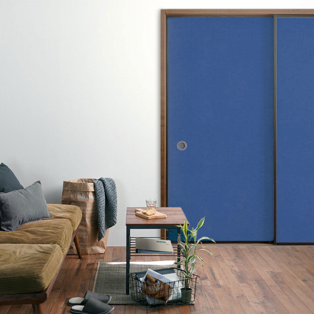 ふすまリメイクシート ふすま紙のりなしタイプ 檀紙 るり (約185cm×94cm)