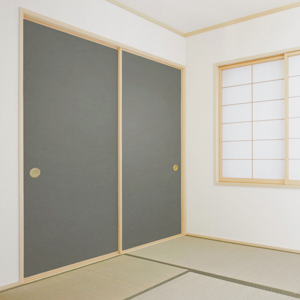 ふすまリメイクシート ふすま紙のりなしタイプ 雲龍紙 青鼠 (約185cm×94cm)