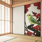 ふすまリメイクシート ふすま紙のりなしタイプ HANAFUDA 梅に鶯  (約185cm×94cm) KTST-HF-02