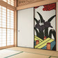 ふすまリメイクシート ふすま紙のりなしタイプ HANAFUDA 菖蒲に八橋  (約185cm×94cm) KTST-HF-05