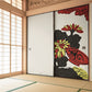 ふすまリメイクシート ふすま紙のりなしタイプ HANAFUDA 菊に盃  (約185cm×94cm) KTST-HF-09