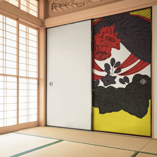 ふすまリメイクシート ふすま紙のりなしタイプ HANAFUDA 桐に鳳凰  (約185cm×94cm) KTST-HF-12