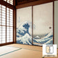 ふすまリメイクシート ふすま紙のりなしタイプ つながる2柄 葛飾北斎 神奈川沖浪裏 A (約185cm×94cm)