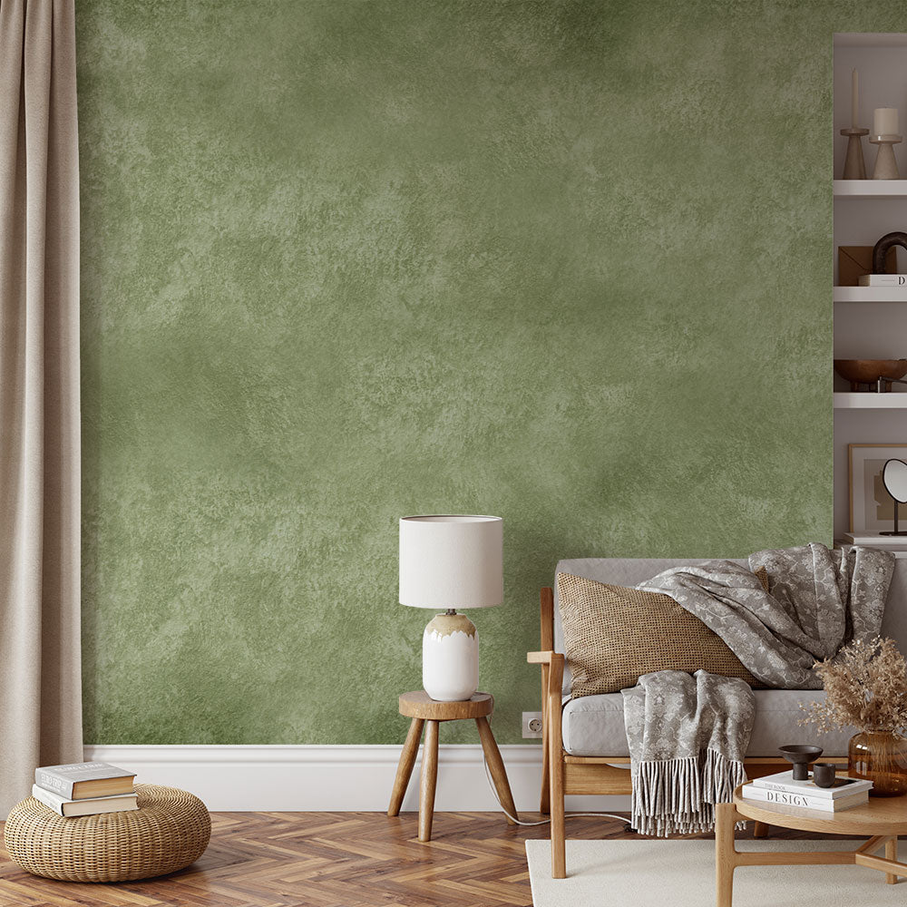 【サンプル】はがせるミューラル壁紙 のりなし ビンテージコンクリート モスグリーン NSO-G00054