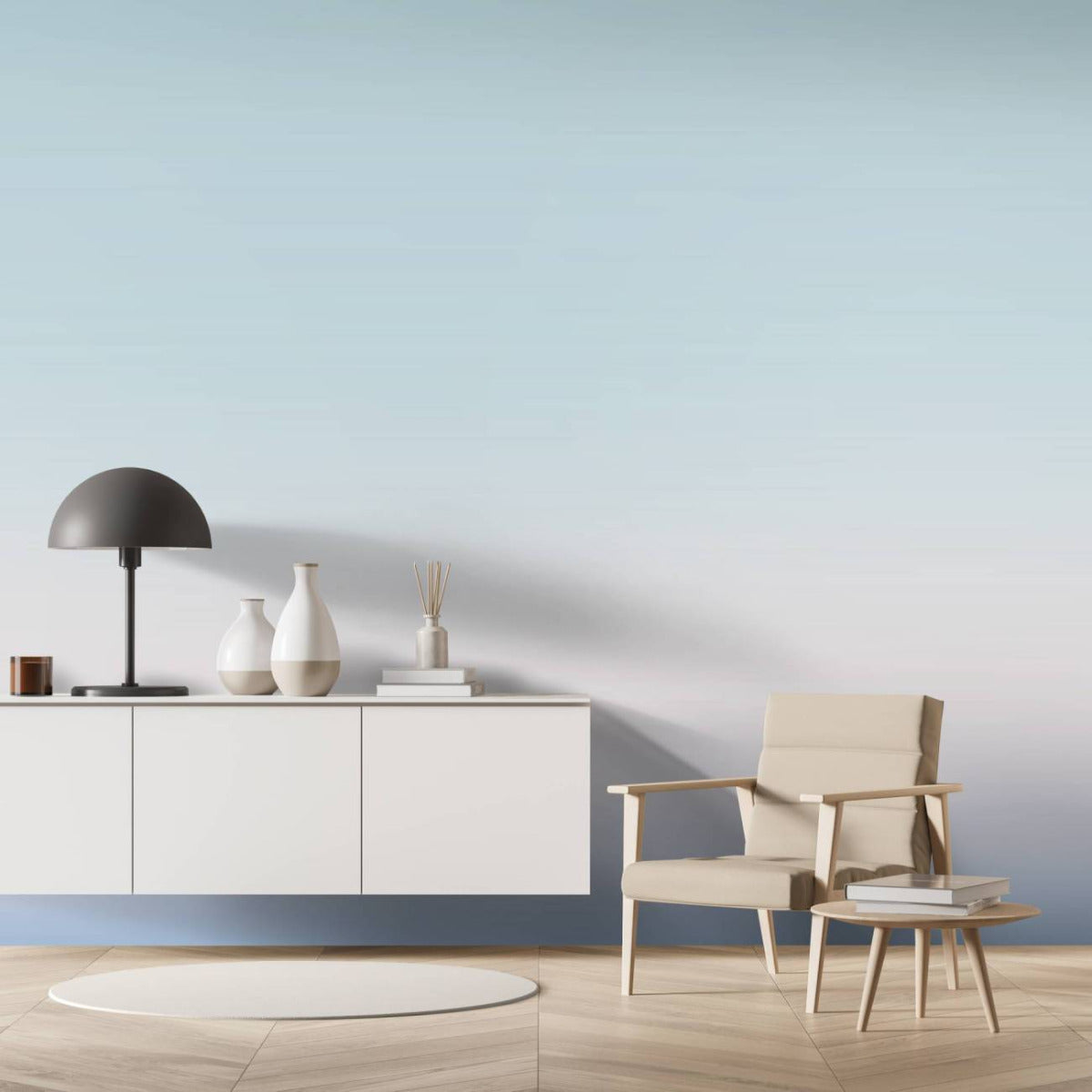 【サンプル】はがせるミューラル壁紙 のりなし Gradient Pastel Blue NSO-G00060