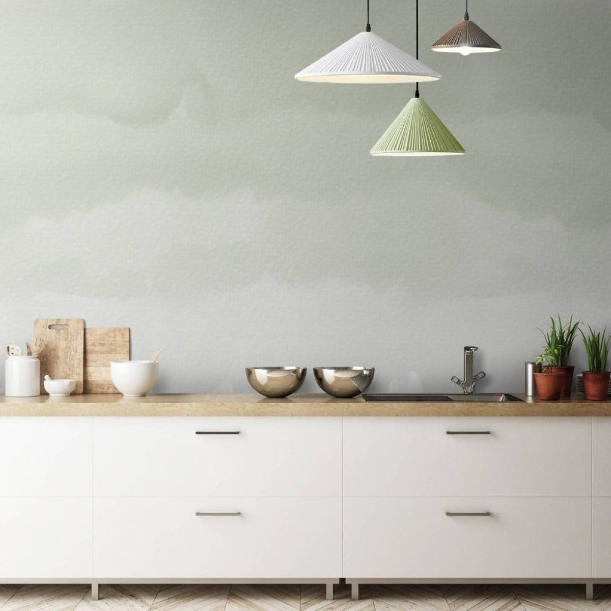 はがせるミューラル壁紙 のりなし Overcast Sage NSO-G00062