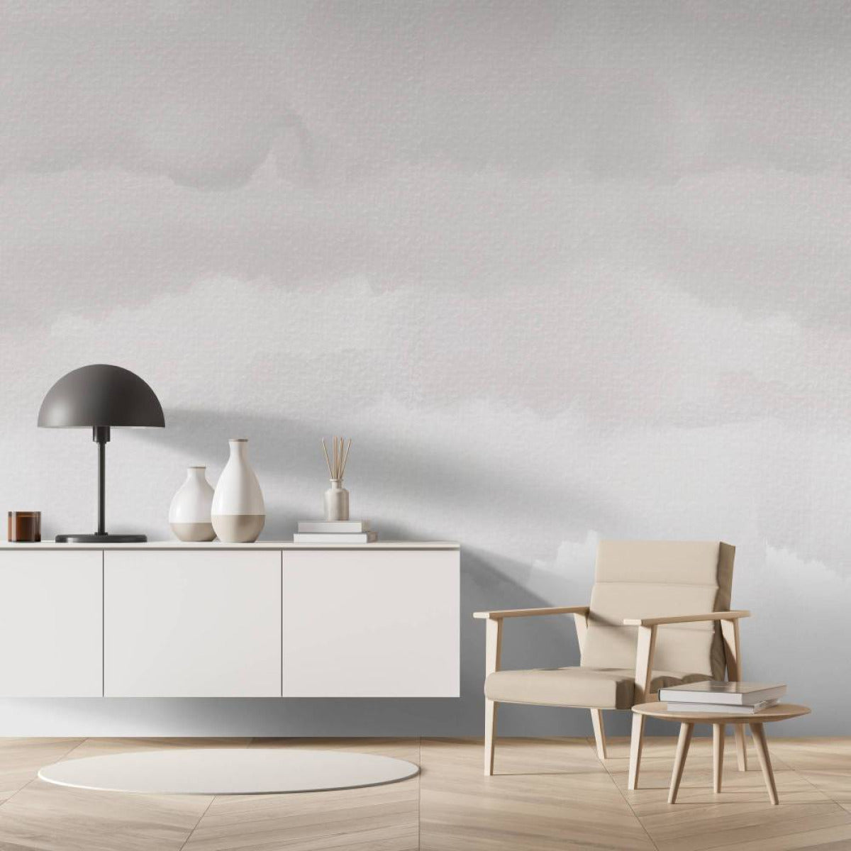 【サンプル】はがせるミューラル壁紙 のりなし Overcast Cloud Grey NSO-G00063