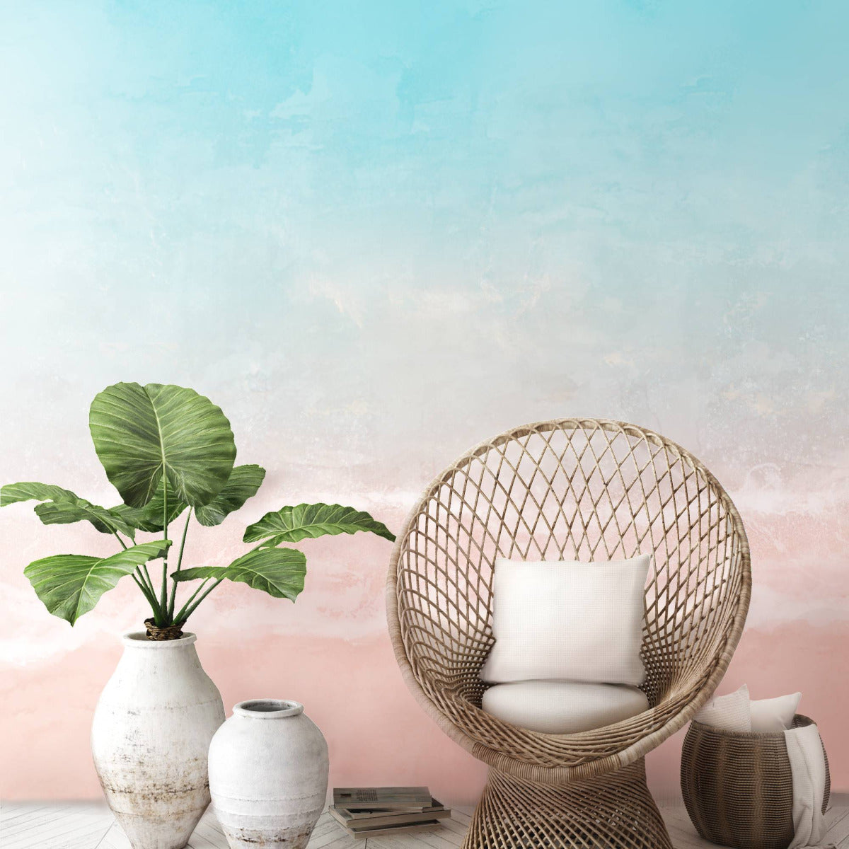 【サンプル】はがせるミューラル壁紙 のりなし Beach, Pastel  NSO-G00067