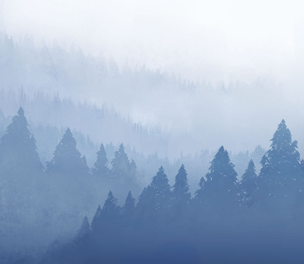 はがせるミューラル壁紙 のりなし Forest Mist Blue NSO-G00069