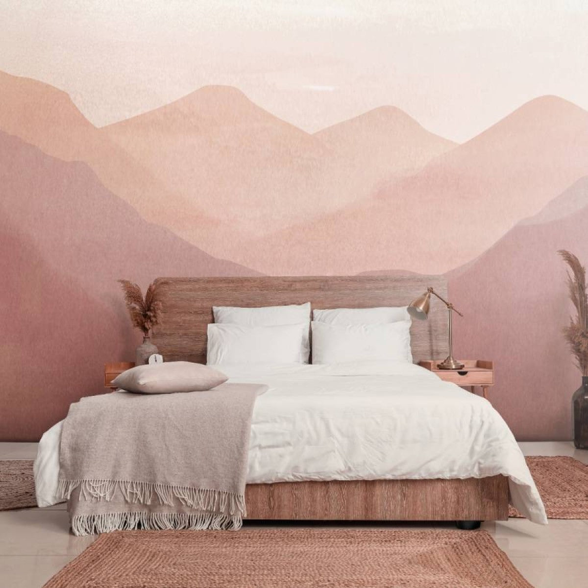 【サンプル】はがせるミューラル壁紙 のりなし Mountain Range Rose Tan NSO-G00071